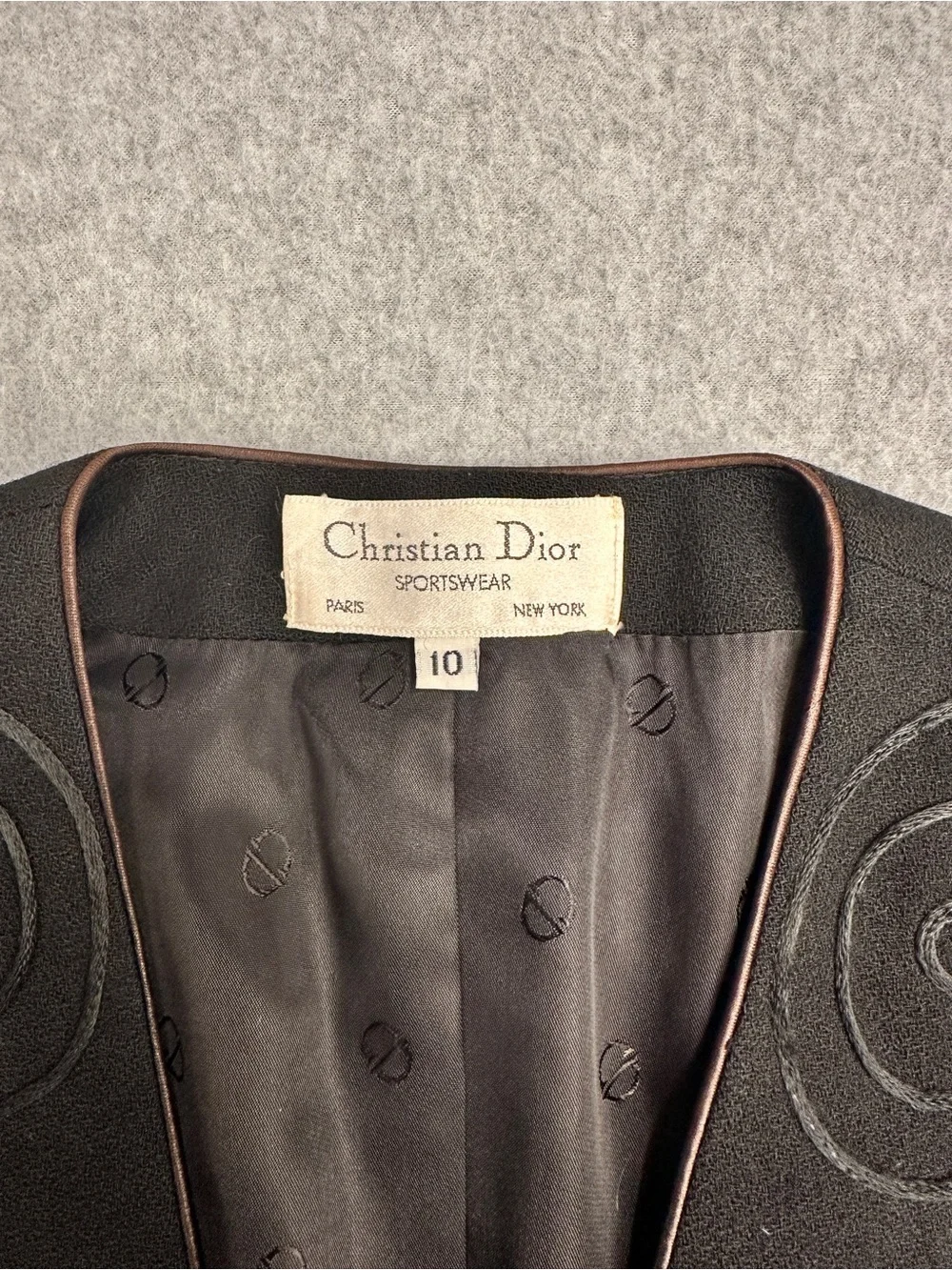 Vintage Christian Dior Evening Wool Jacket/Collarless Blazer